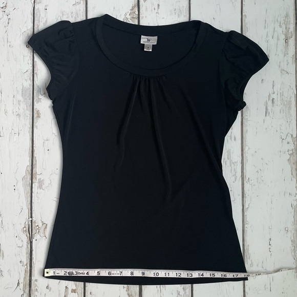Worthington Black Short Sleeve Blouse - Picture 5 of 7